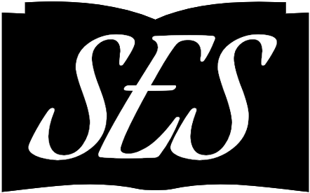Book silhouette containing the letters SES